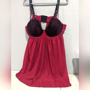 Women's Vintage Torrid Black Lace Babydoll Sleepwear Lingerie Coquette Plus Size